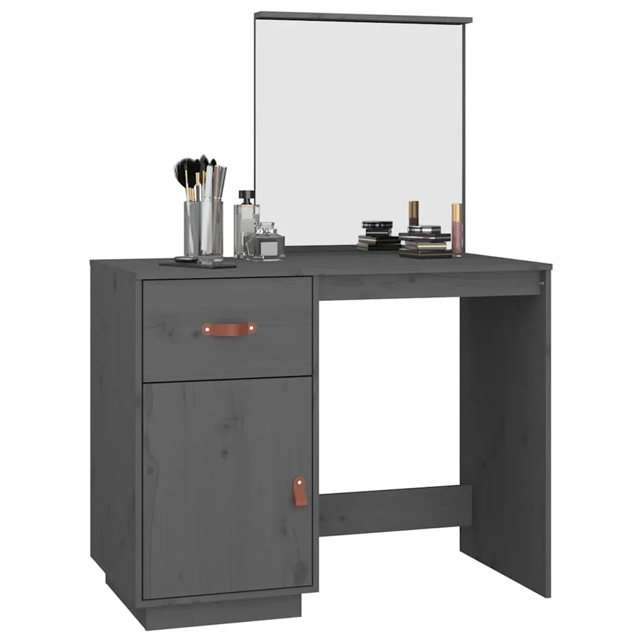 Coiffeuse Gris 95x50x134 cm Bois de pin massif - 4