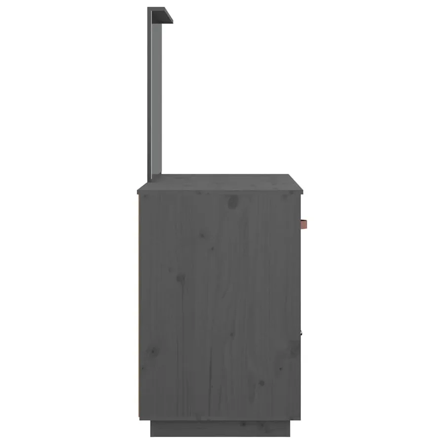 Coiffeuse Gris 95x50x134 cm Bois de pin massif - 7