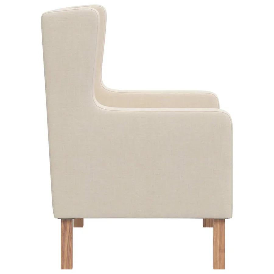 Fauteuil blanc crème tissu - 5