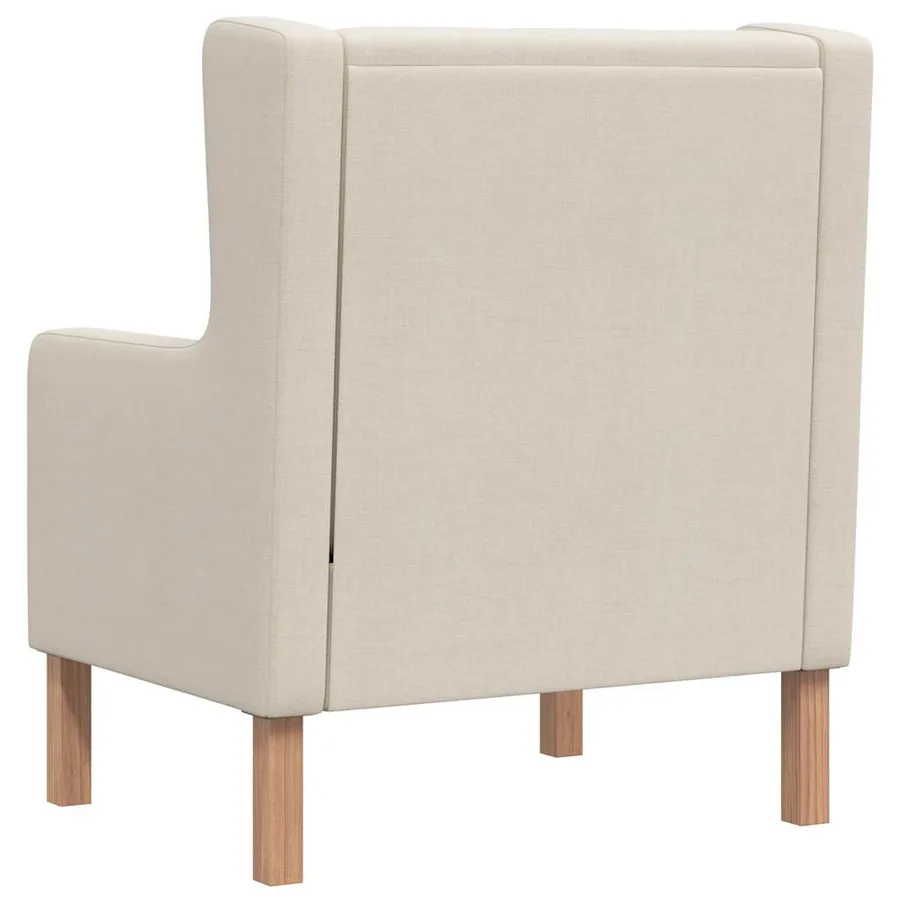 Fauteuil blanc crème tissu - 6