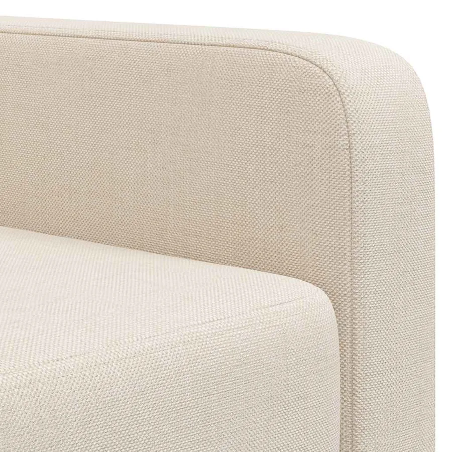Fauteuil blanc crème tissu - 8
