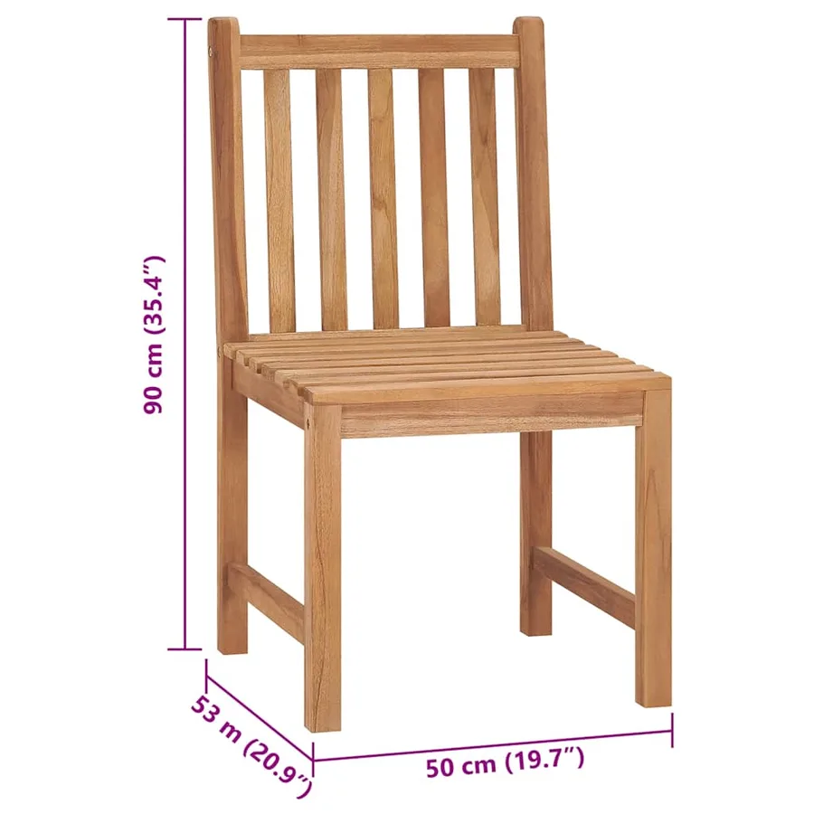 Chaises de jardin lot de 6 avec coussins Bois de teck massif - 12