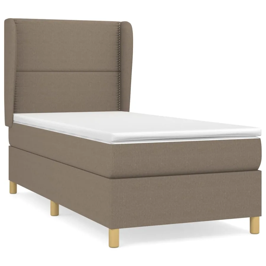 Sommier à lattes de lit avec matelas Taupe 100x200 cm Tissu - 2