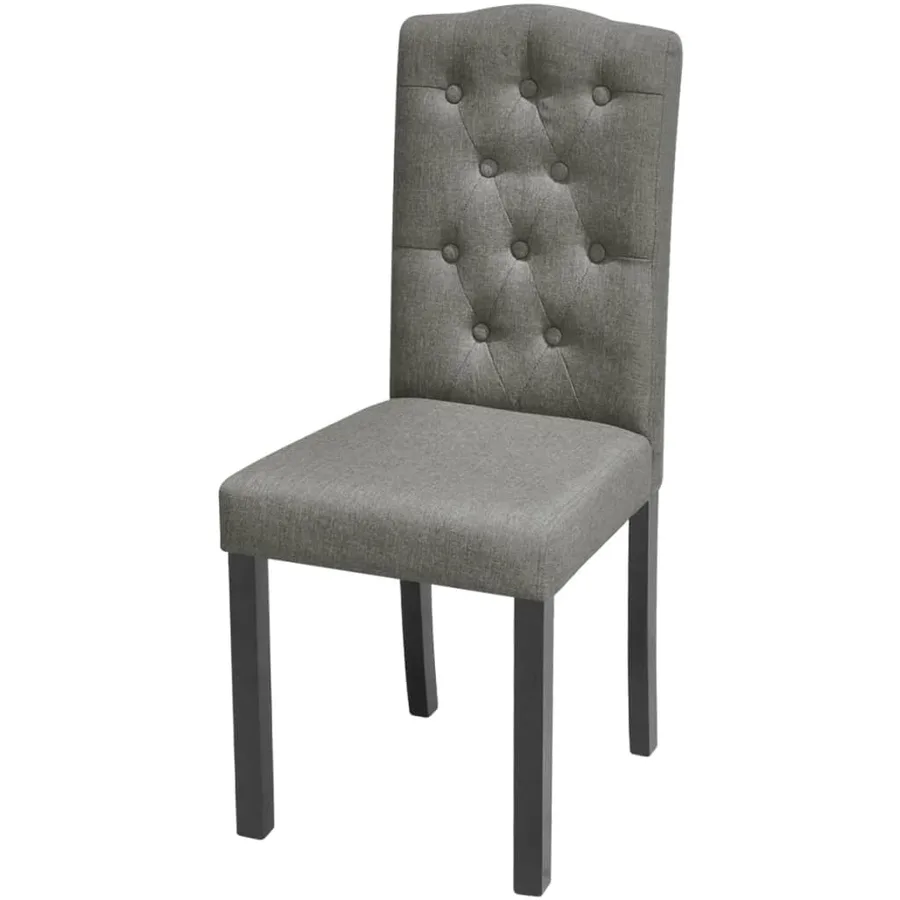 Chaises à manger lot de 4 gris tissu - 2