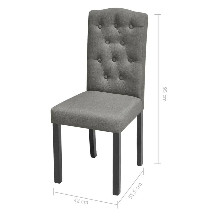 Chaises à manger lot de 4 gris tissu - 7