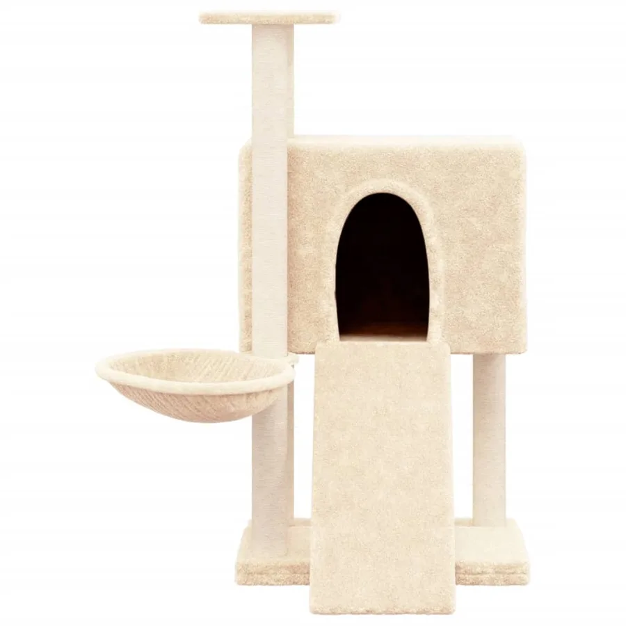 Arbre à chat avec griffoirs en sisal Crème 96 cm - 3