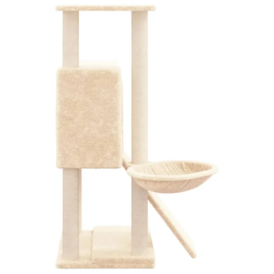 Arbre à chat avec griffoirs en sisal Crème 96 cm - 4