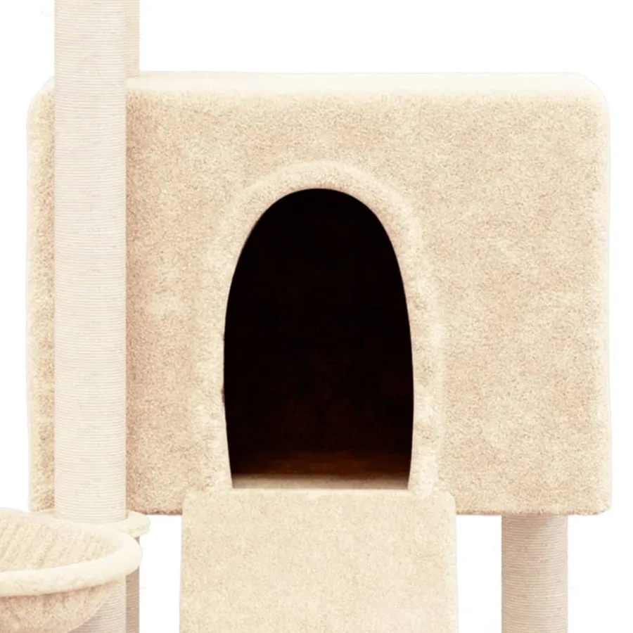 Arbre à chat avec griffoirs en sisal Crème 96 cm - 6
