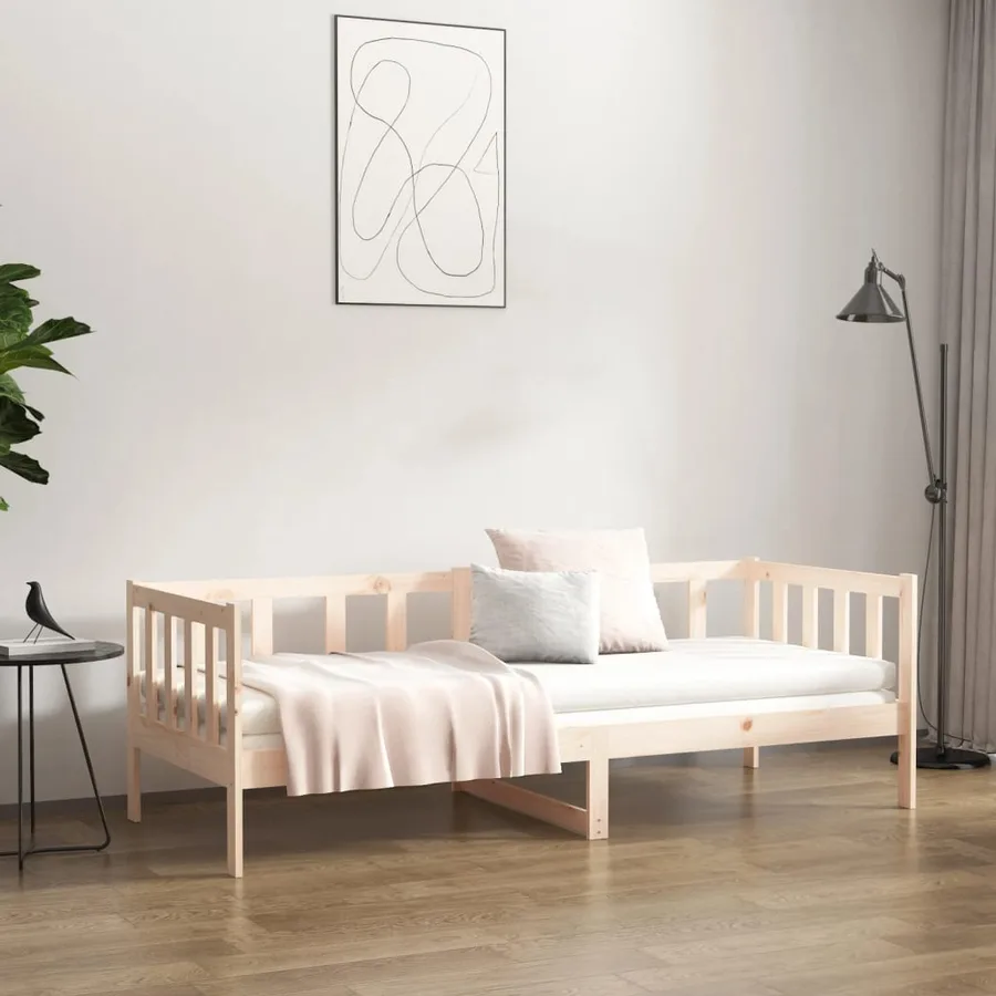 Lit de jour sans matelas 80x200 cm bois de pin massif - 3