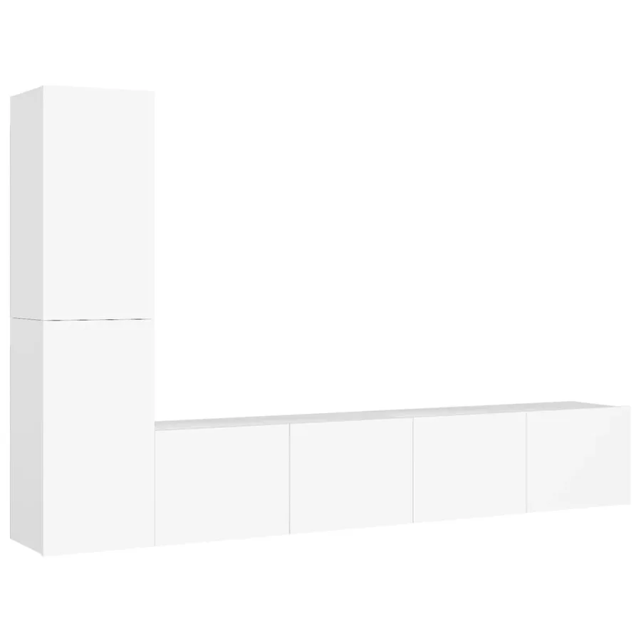 Ensemble de meubles TV 4 pcs Blanc Bois d'ingénierie - 2