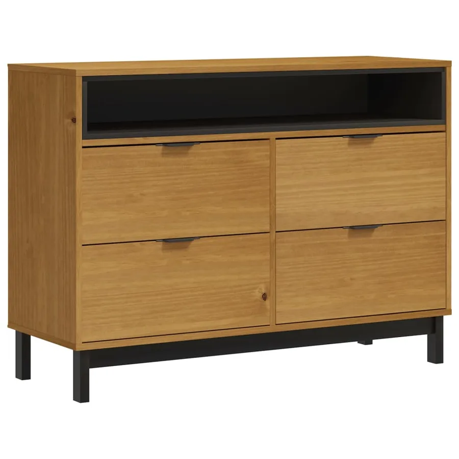 Commode FLAM 110x40x80 cm bois de pin massif - 2
