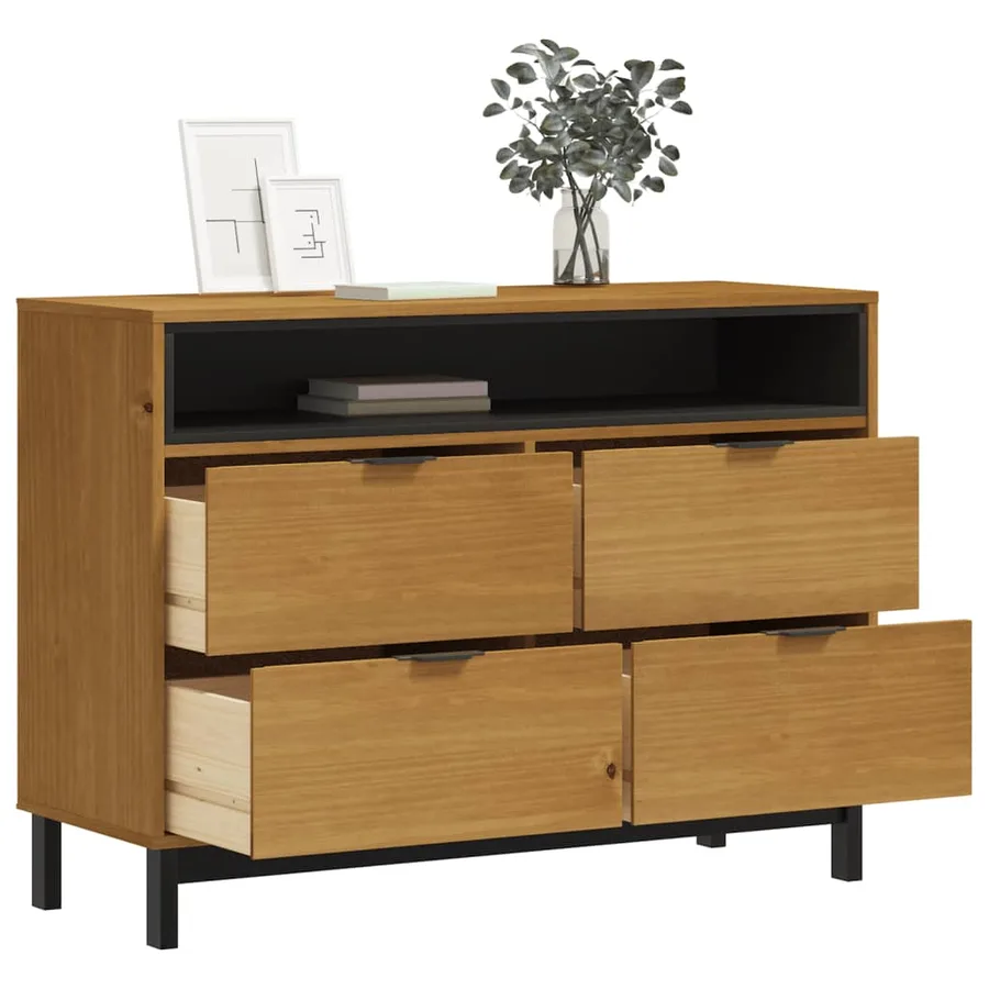 Commode FLAM 110x40x80 cm bois de pin massif - 3