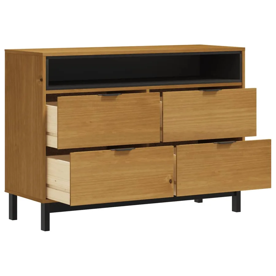 Commode FLAM 110x40x80 cm bois de pin massif - 4