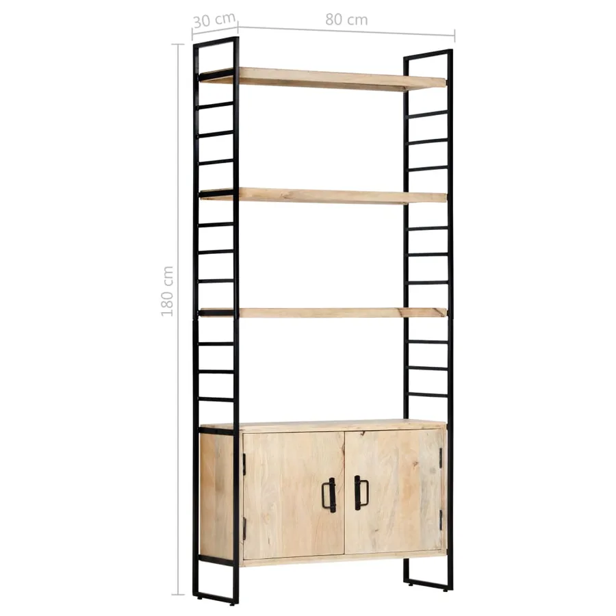 Bibliothèque à 4 niveaux 80x30x180 cm Bois de manguier massif - 9