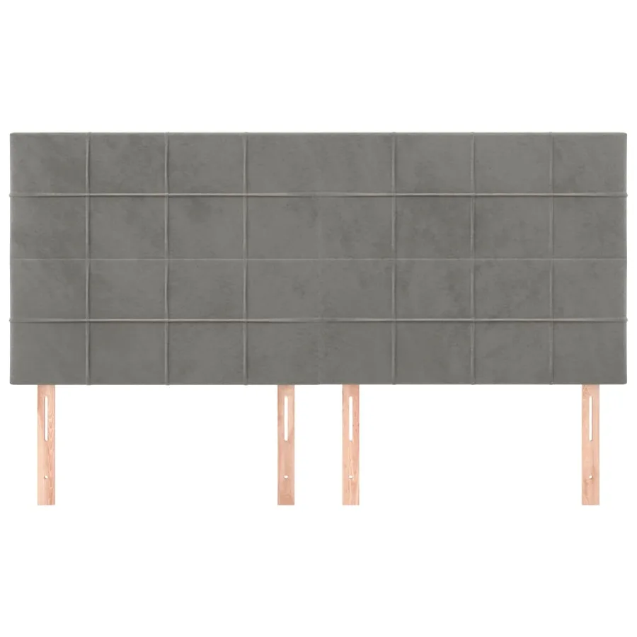 Tête de lit Gris clair 200x5x118/128 cm Velours - 3