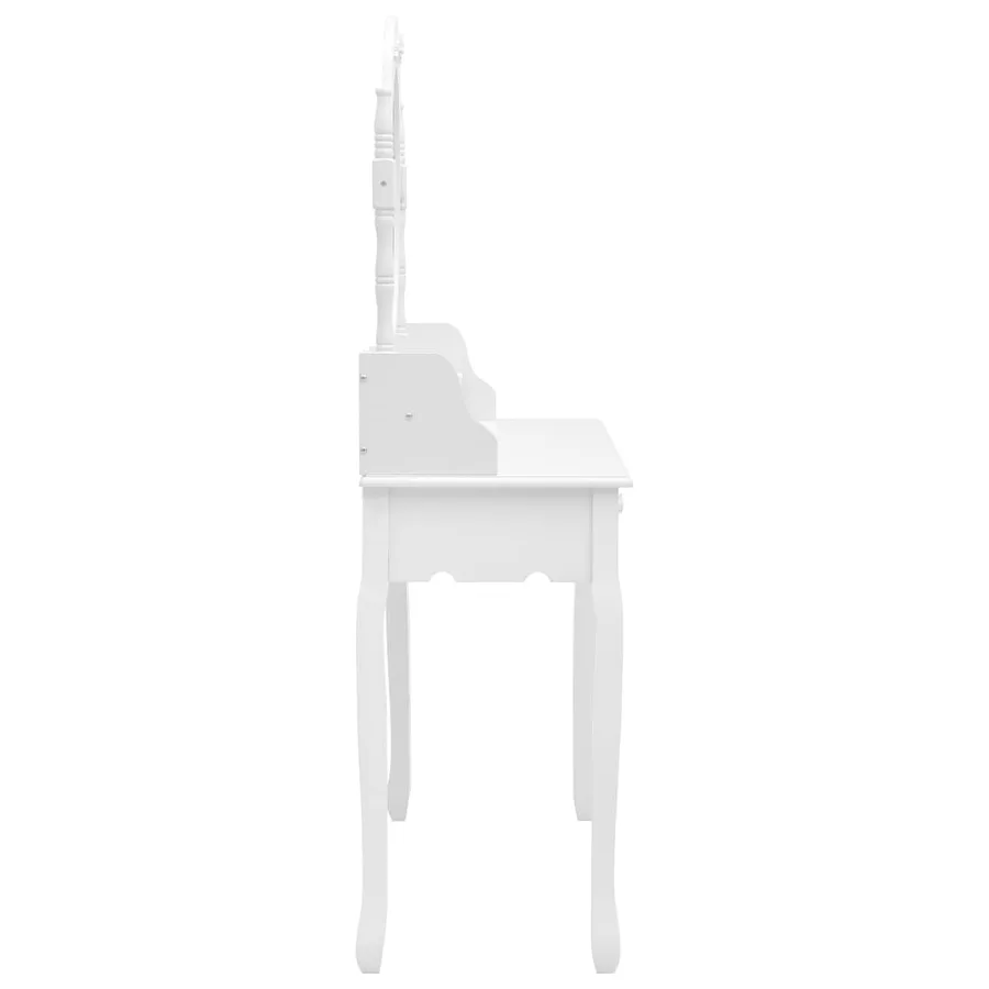 Ensemble de coiffeuse avec tabouret Blanc 75x69x140cm Paulownia - 4