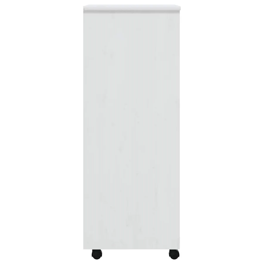 Armoire roulante avec tiroirs MOSS blanc bois de pin solide - 7
