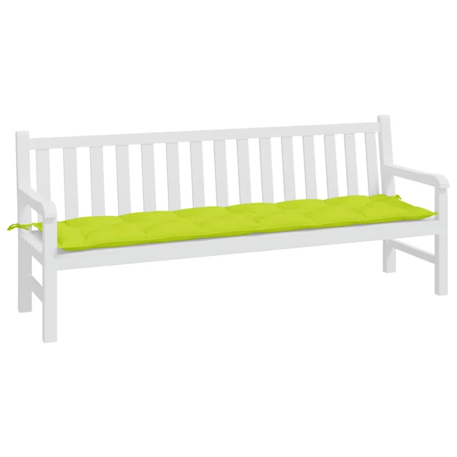 Coussin de banc de jardin vert brillant 200x50x7cm tissu oxford - 3