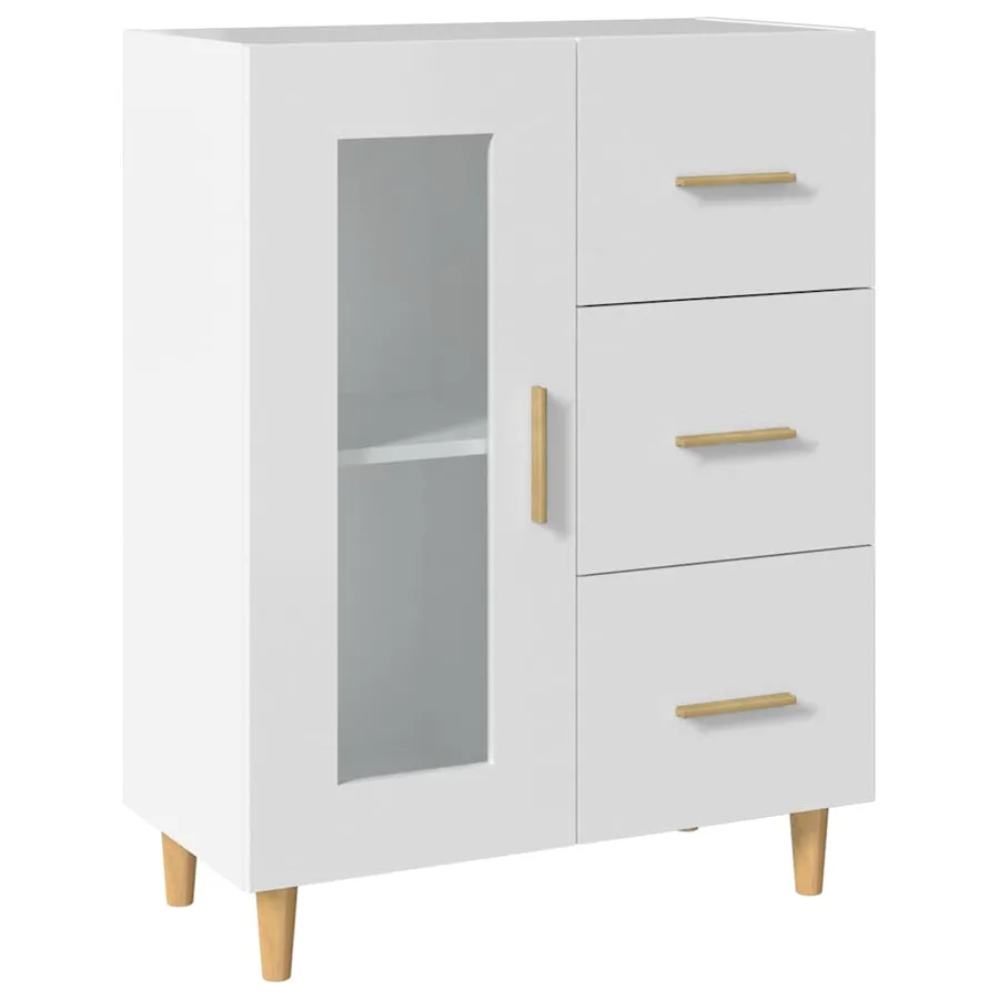 Buffet blanc 69,5x34x90 cm bois d'ingénierie - 2