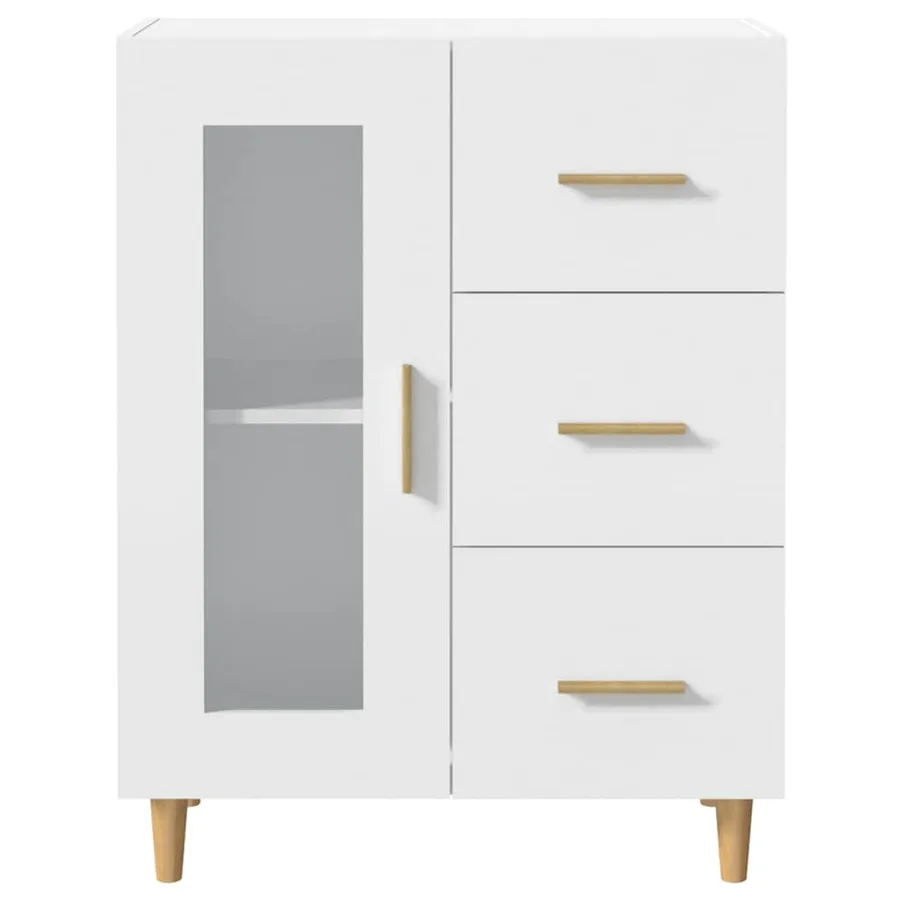 Buffet blanc 69,5x34x90 cm bois d'ingénierie - 6