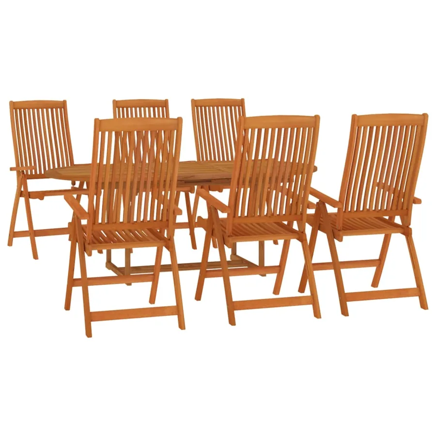 Ensemble à manger de jardin 7 pcs Bois d'eucalyptus massif - 3
