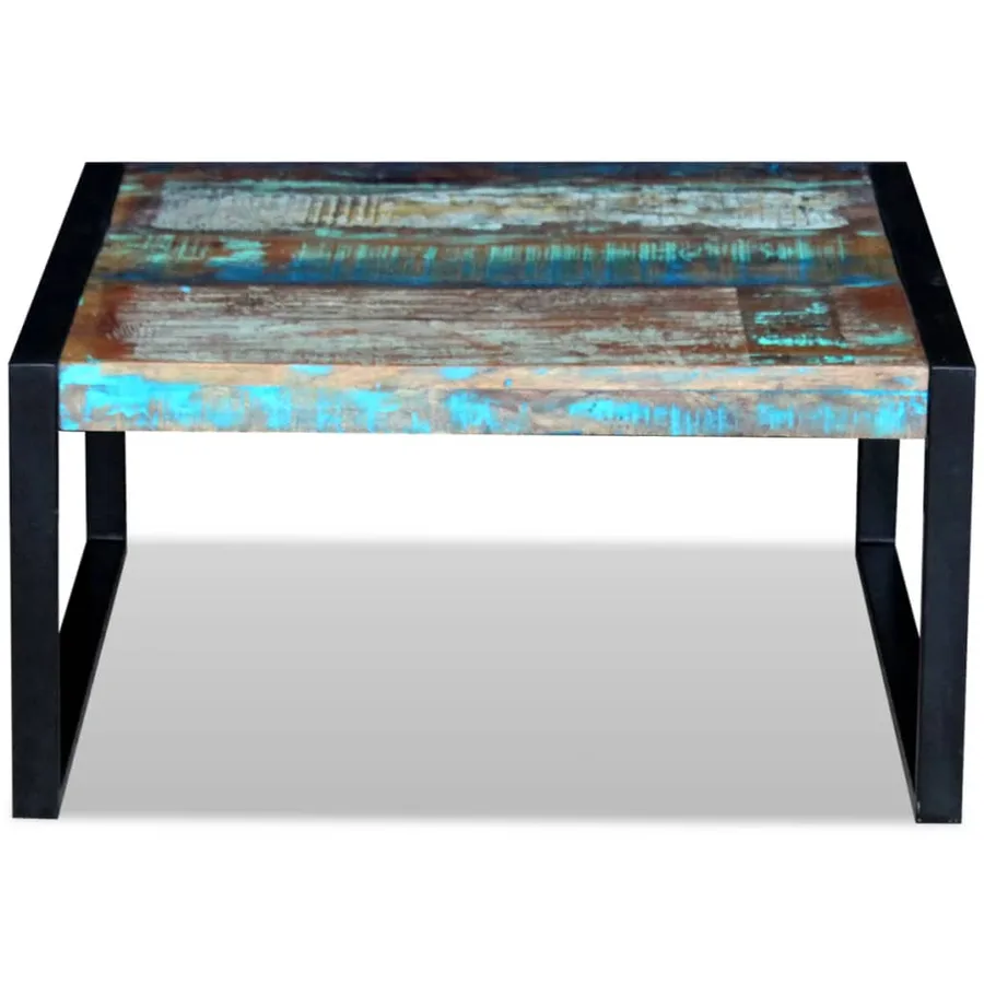 Table basse Bois de récupération massif 80x80x40 cm - 6