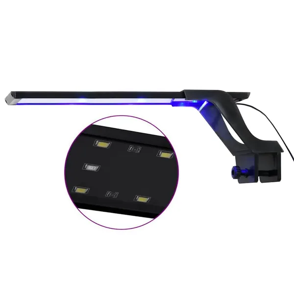 Lampe à LED d'aquarium avec pince 35-55 cm Bleu et blanc