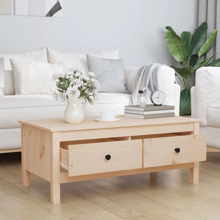 Table basse 100x50x40 cm Bois massif de pin - 3