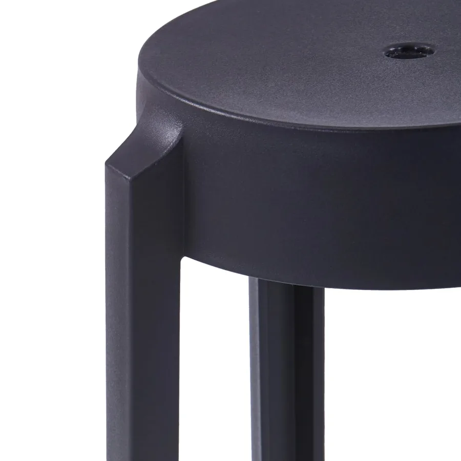 Tabourets empilables lot de 4 noir plastique - 6