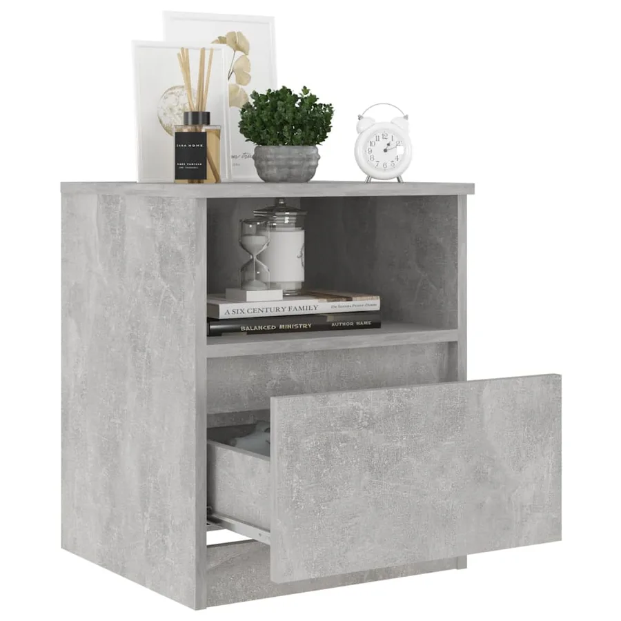 Tables de chevet 2 pcs gris béton 40x40x50 cm bois d'ingénierie - 7