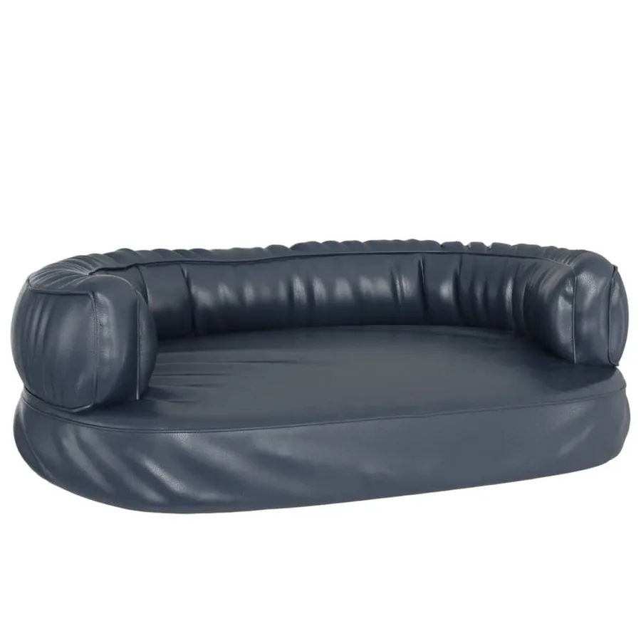 Lit pour chien ergonomique Mousse Bleu foncé 75x53cm Similicuir - 2