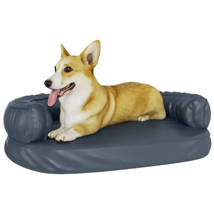Lit pour chien ergonomique Mousse Bleu foncé 75x53cm Similicuir - 3