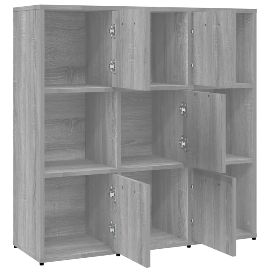 Bibliothèque Sonoma gris 90x30x90 cm Bois d'ingénierie - 5