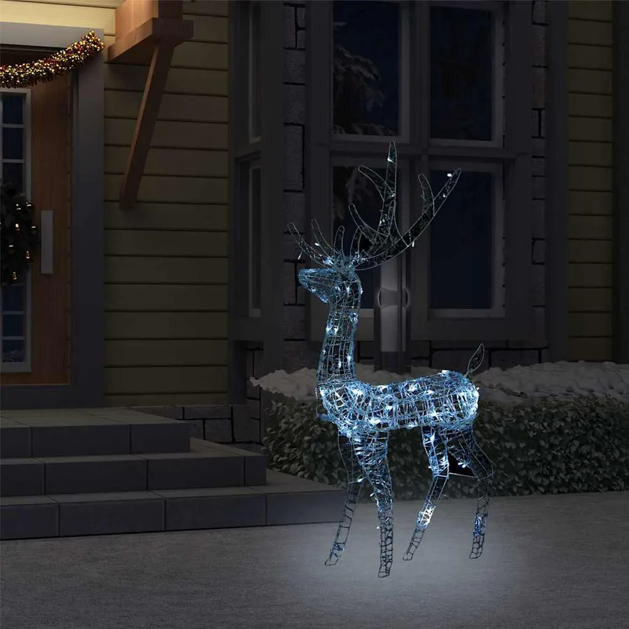 Renne de décoration de Noël Acrylique 140 LED blanc froid 128 cm - 3