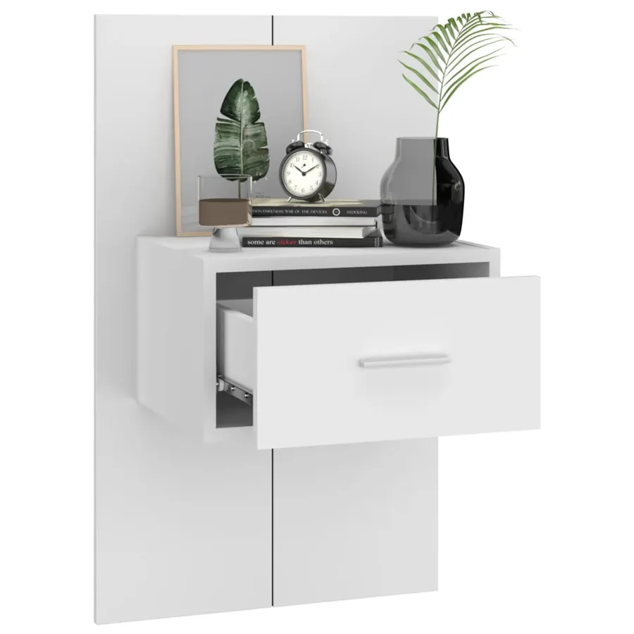 Tables de chevet murales 2 pcs Blanc - 8