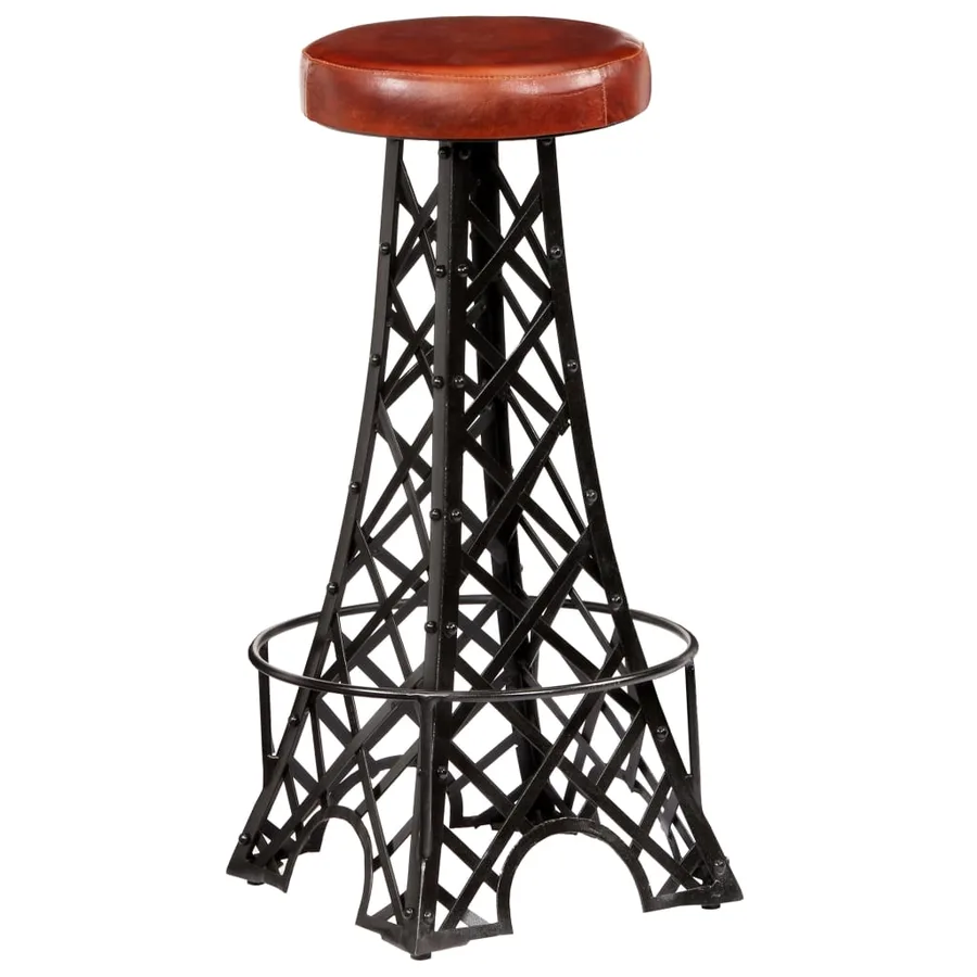 Tabourets de bar lot de 2 cuir véritable - 10