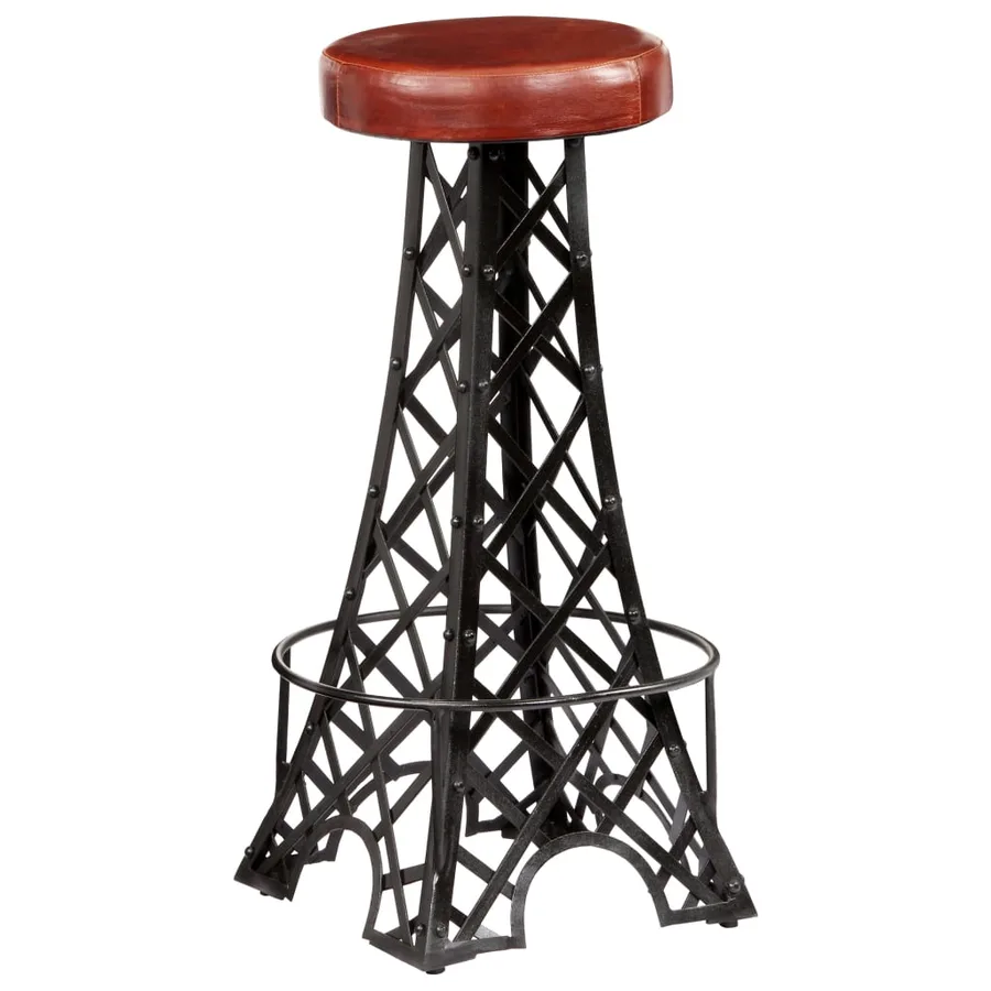 Tabourets de bar lot de 2 cuir véritable - 11