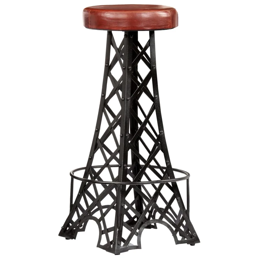 Tabourets de bar lot de 2 cuir véritable - 12