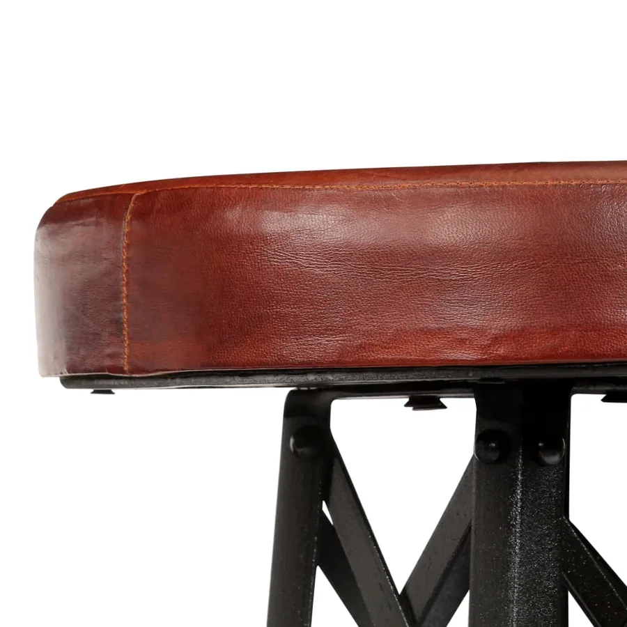 Tabourets de bar lot de 2 cuir véritable - 6