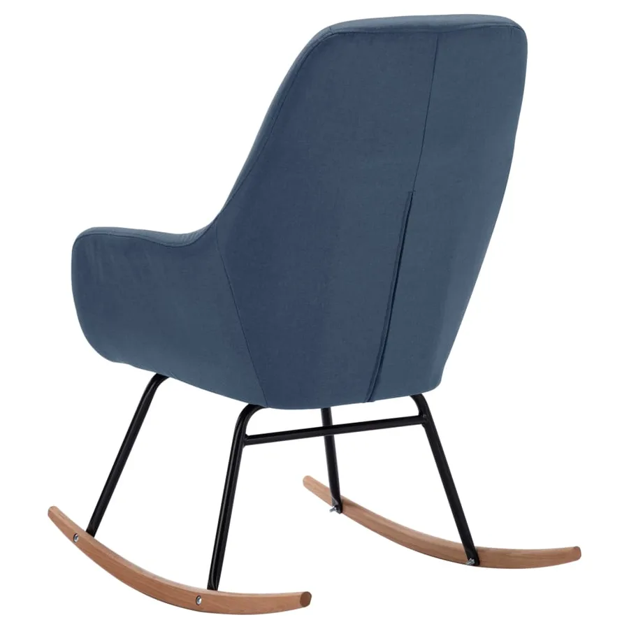 Chaise à bascule Bleu Tissu - 5