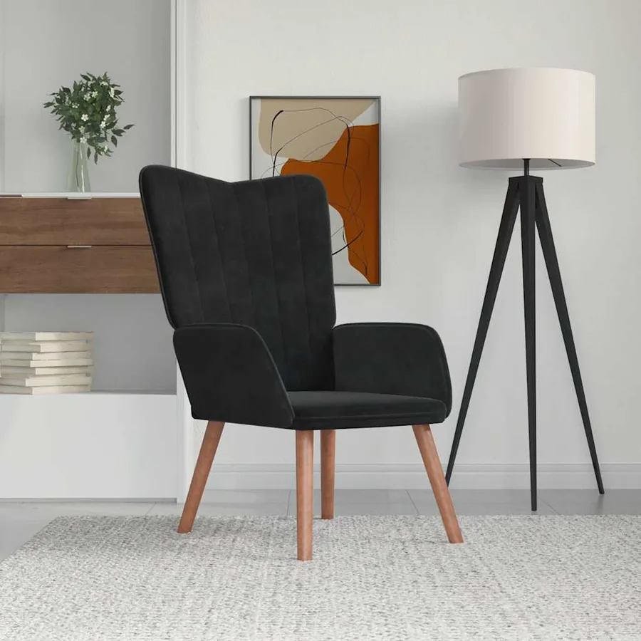 Chaise de relaxation Noir Velours
