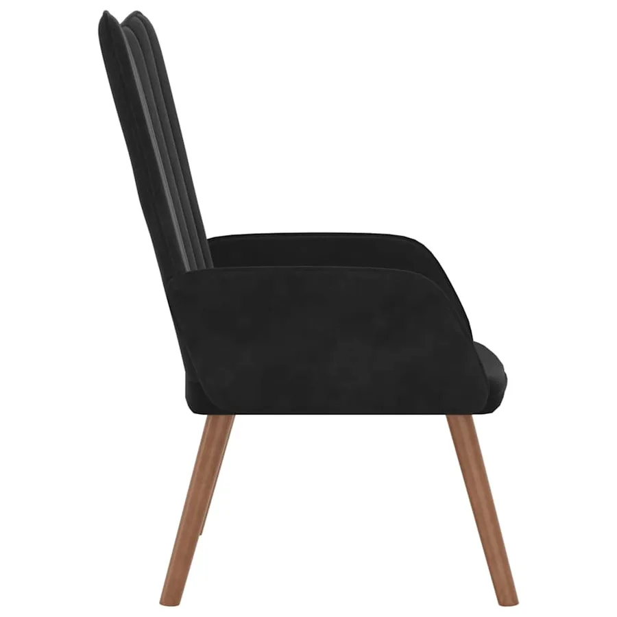 Chaise de relaxation Noir Velours - 4