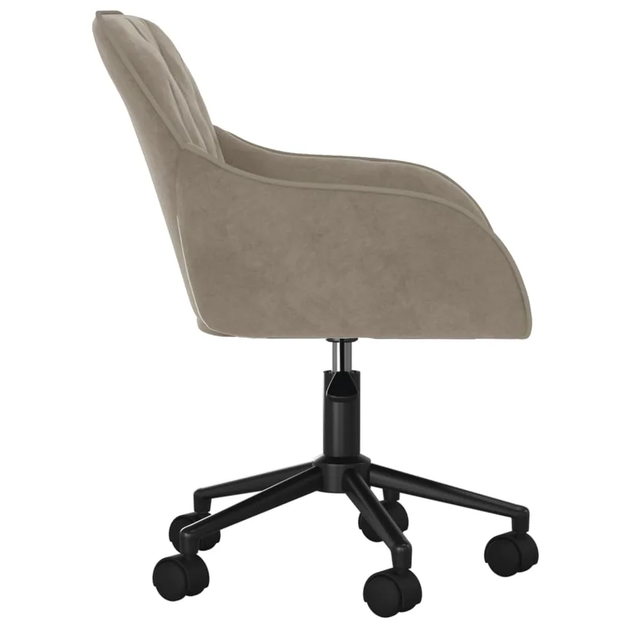 Chaises pivotantes à manger lot de 2 Gris clair Velours - 5