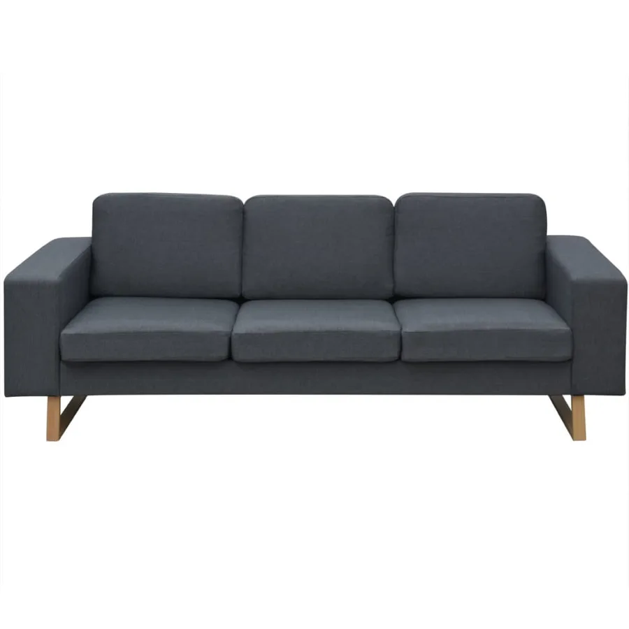 Canapé avec 3 places Tissu Gris foncé - 2