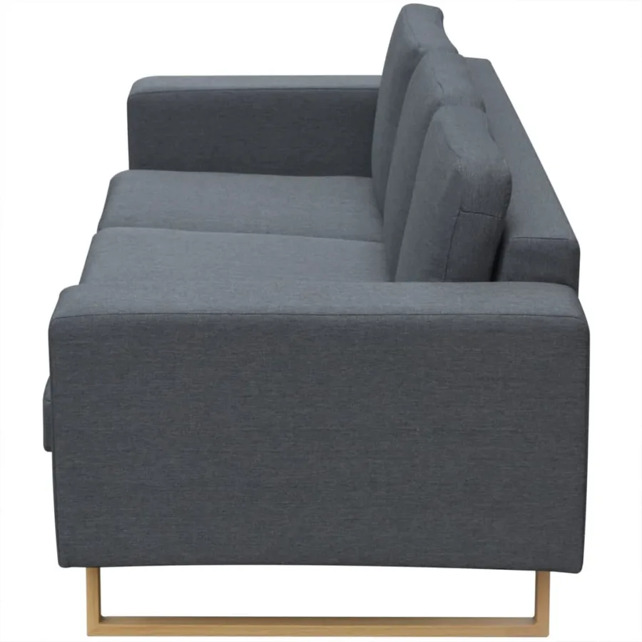 Canapé avec 3 places Tissu Gris foncé - 3
