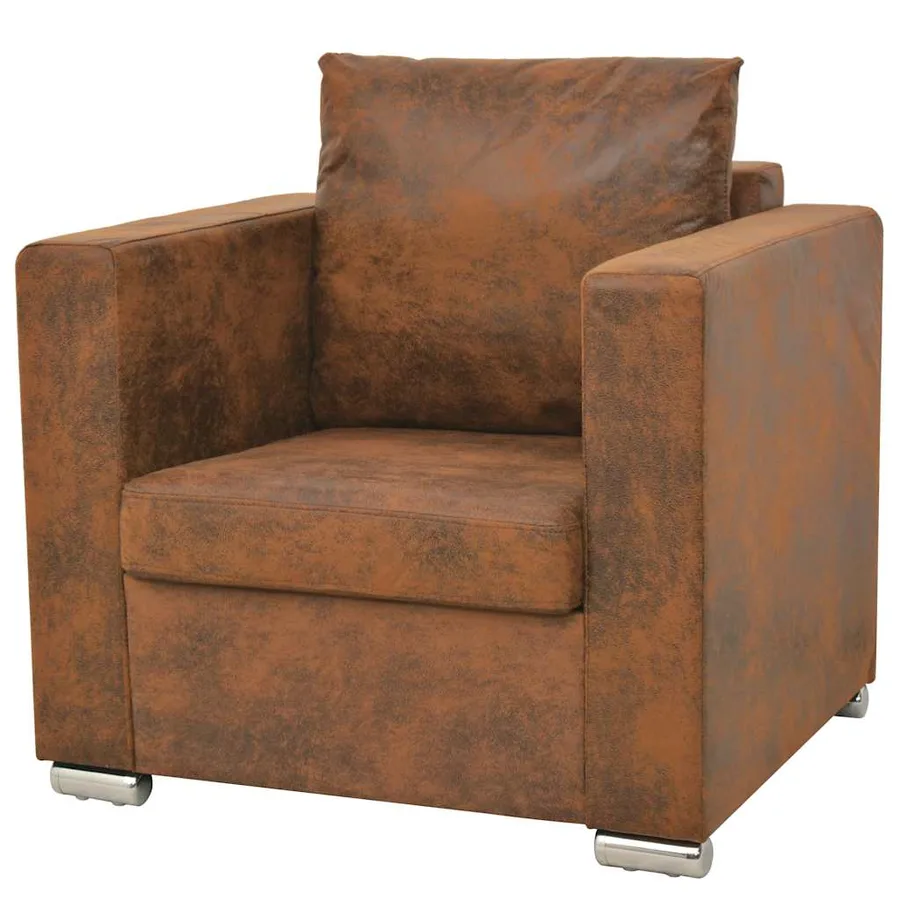 Ensemble de canapés 2 pcs cuir daim synthétique - 3