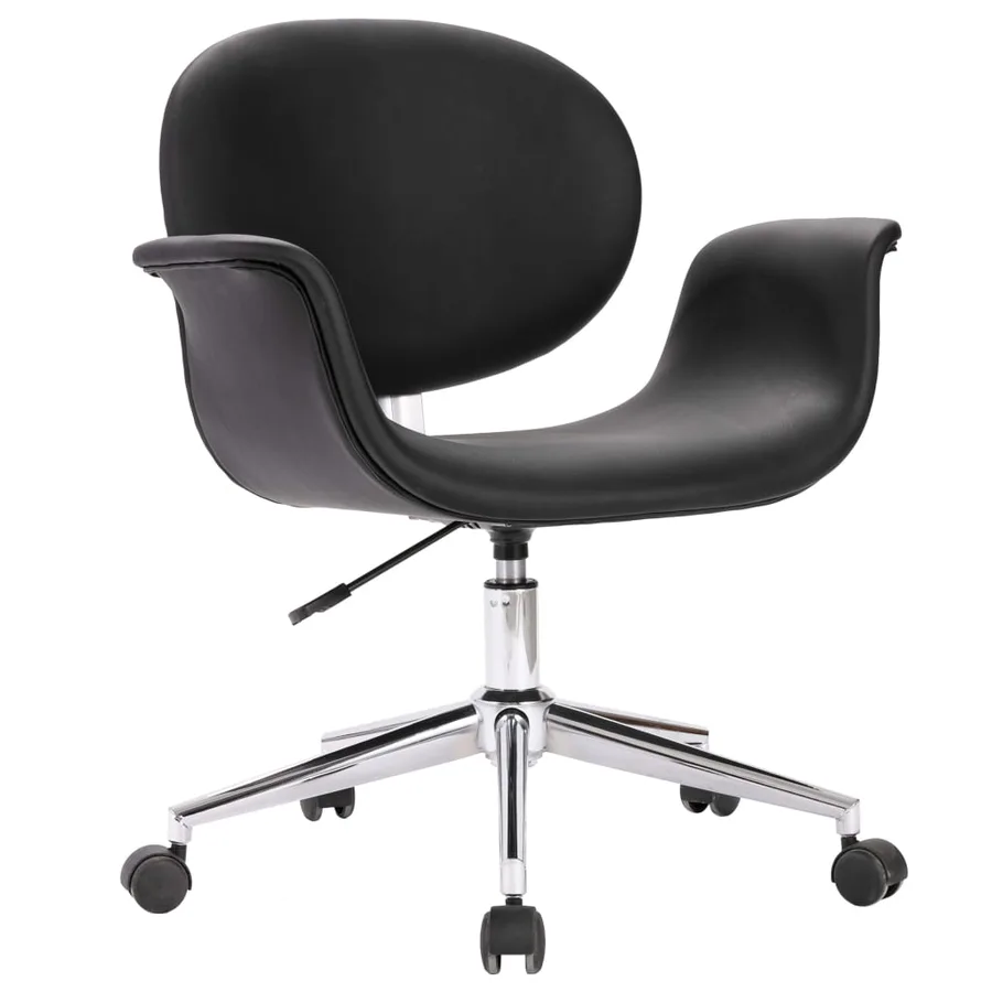 Chaise pivotante à manger Noir Similicuir - 2