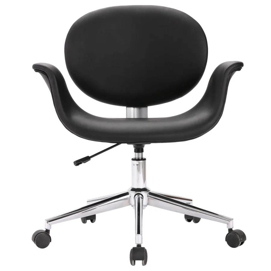 Chaise pivotante à manger Noir Similicuir - 3