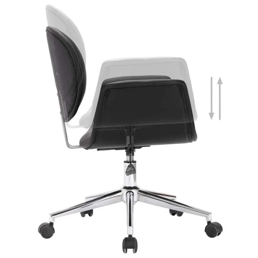 Chaises pivotantes à manger lot de 2 noir similicuir - 6