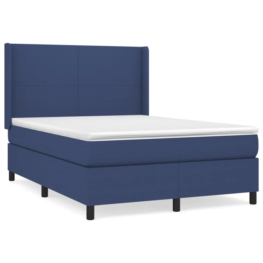 Sommier à lattes de lit avec matelas Bleu 140x200 cm Tissu - 2